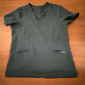 Figs womens Caribbean blue 3 pocket casma scrub top